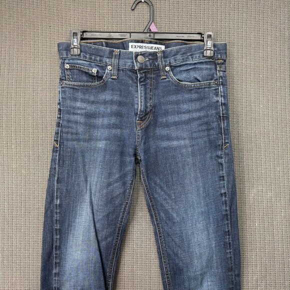 Express Jeans Mens 32 X 34 Blue Rocco Slim Fit Straight Leg Denim Jeans - Picture 10 of 12
